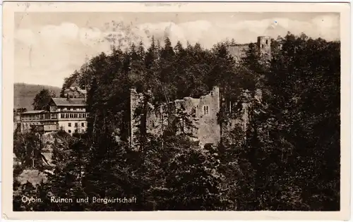 Ansichtskarte Oybin Ruine und Bergwirtschaft Oberlausitz b Zittau  1955