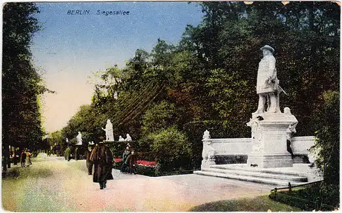 Ansichtskarte Tiergarten Berlin BERLIN. Siegesallee. 1918