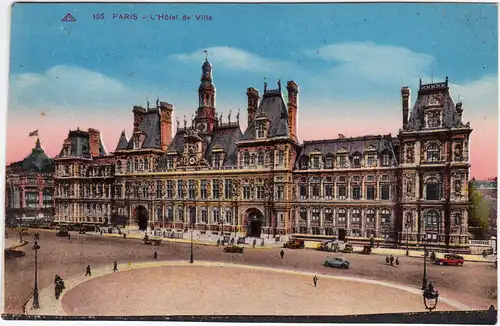 CPA 9. Hôtel de Ville-Paris Rathaus 1920