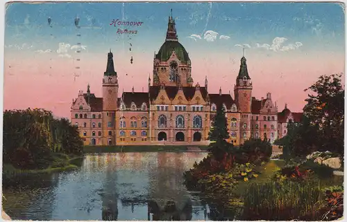 Ansichtskarte Hannover Rathaus 1923