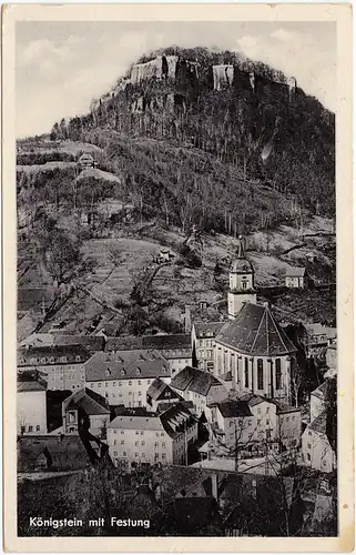 Königstein (Sächsische Schweiz) Königstein mit Festung Foto Ansichtskarte 1963