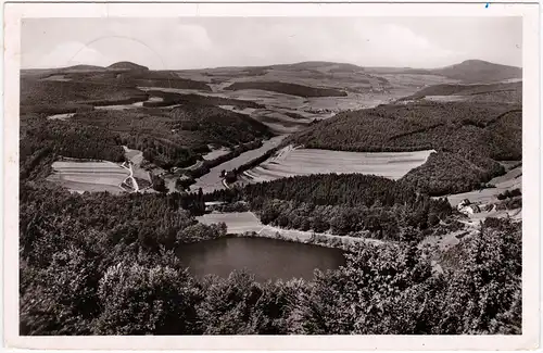 Daun Blick auf Gemündener Mauer Eifel Foto Ansichtskarte 1953