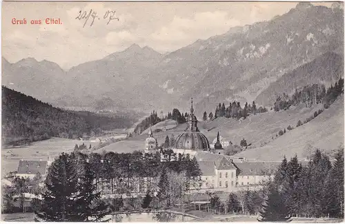Ettal Gruß aus... - Kloster b Untergammergau Garmisch Partenkirchen 1920