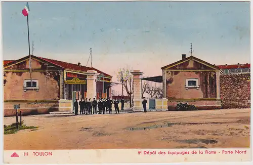 Toulon Dépôt des Equipages de la Flotte - Porte Nord Var CPA c1913