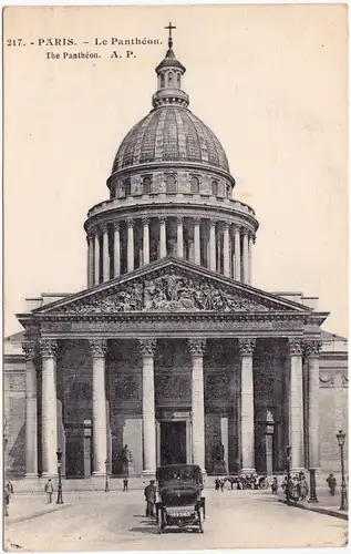 Paris Le Panthéon mit Kutsche CPA Ansichtskarte 1922
