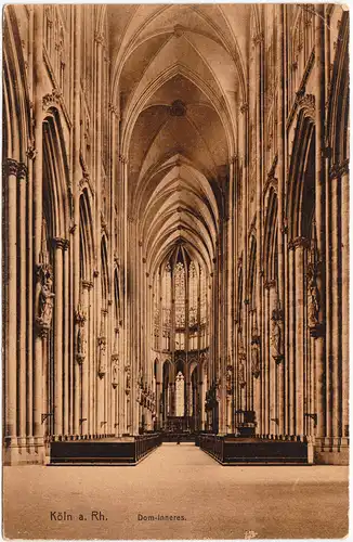 Köln Coellen /  Cöln Dom-Inneres Ansichtskarte 1909