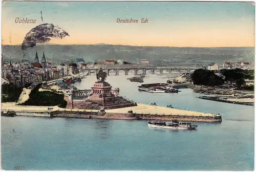 Koblenz Deutsches Eck Ansichtskarte  1912