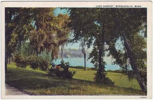 Minneapolis Lake Harriet Minnesota Postacrd Ansichtskarte 1932