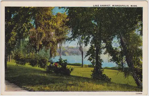 Minneapolis Lake Harriet Minnesota Postacrd Ansichtskarte 1932