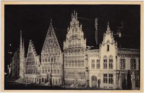 Gent Ghent (Gand) Verlichting van Graslei Rückseitig Werbung 1936