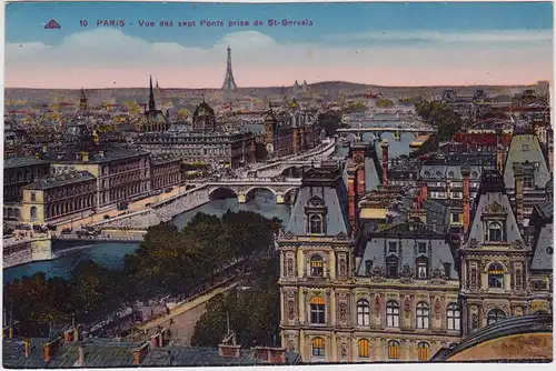 Paris Vue des sept Ponts prise de St-Gervais 1926