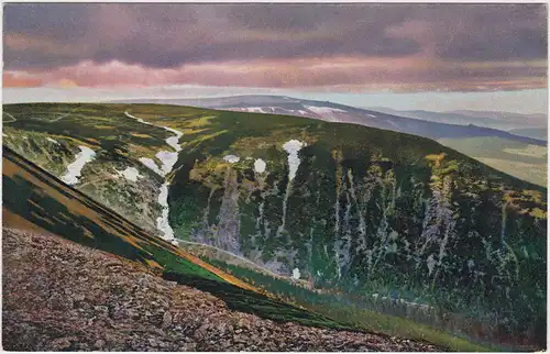 Krummhübel Karpacz Blick von der Schwarzen Koppe in den Melzergrund - Stimmungsbild Riesengebirge 19