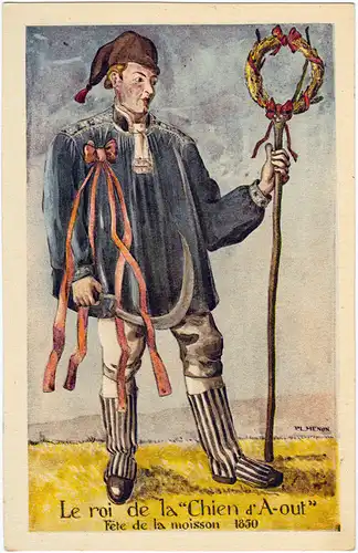 Le roi de la Chien A-out Fete de la moisson 1850 France Francaise 1926