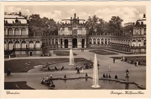 Foto Ansichtskarte  Altstad Dresden Drježdźany Zwinger, Wallpavillon 1933