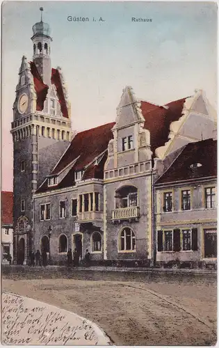 Güsten Straßenpartie am Rathaus 1908