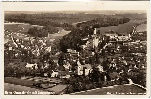 Gnandstein-Kohren-Sahlis Luftbild Burg Gnandstein 1938