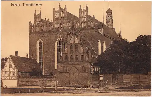 Danzig Gdańsk (kaschubisch: Gduńsk) Partie an der Trinitatiskirche 1914