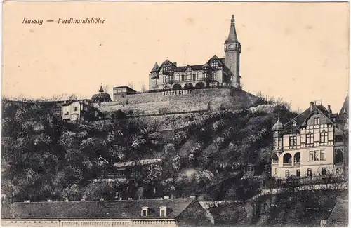 Aussig Ústí nad Labem (Ustji, Ustjiss) Partie an der Ferdinandshöhe 1913