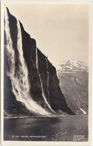 Geiranger De syv søstre, Geirangerfjord/Sieben Schwestern Wasserfall 1925