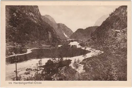Odda Im Hardangerthal-Odde Postcard Hordaland Norge 1921