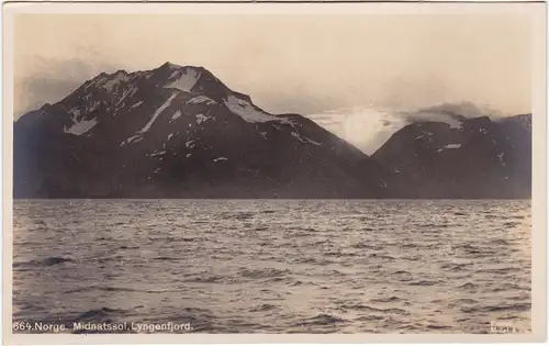 Troms Norge Norway Midnatssol, Lyngenfjord  Norge Norway Foto Postcard  1930