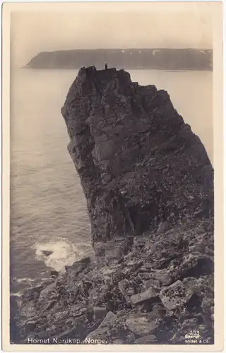 Foto Postcard Nordkap Norge Norway Davvinjárgga Hornet Nordkap 1929