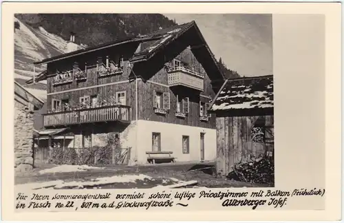 Fusch an der Großglocknerstraße Pension Altenberger Josef 1939
