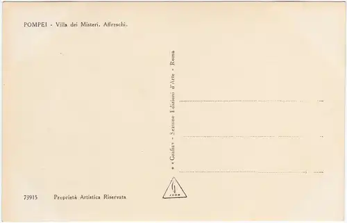 Ansichtskarte Pompei Mysterienvilla Villa dei Misteri Pompeji 1936