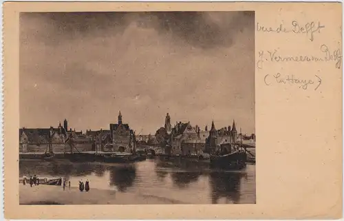 Delft Delft Künstlerkarte J. Vermeer van Delft Museum Mauritshuis, den Haag 1924