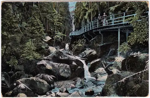 Hirschberg (Schlesien) Jelenia Góra Zackelfall/Zackelklamm Brücke 1913