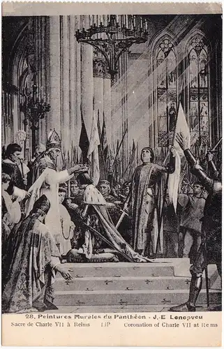 Ansichtskarte  J. E Lenepveu Sacre de Charle VII à Reims - Panthéon 1930