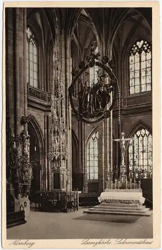 Ansichtskarte Nürnberg Lorenzkirche, Sakramentshaus 1915