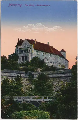 Ansichtskarte Nürnberg Die Burg Südwestseite 1913