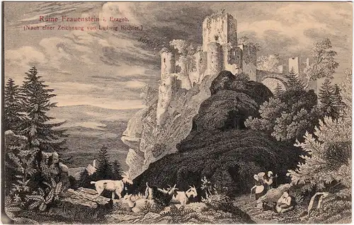 Frauenstein Erzgebirge Ruine Frauenstein Nach Zeichnung von Ludwig Richter) 1922