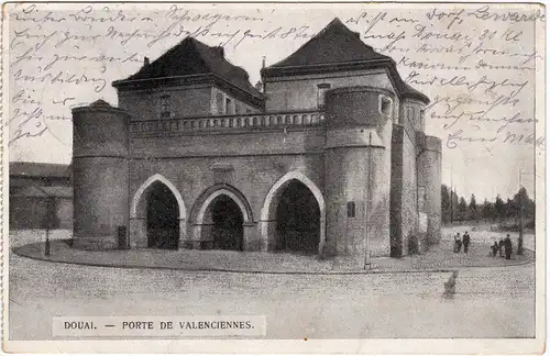 Douai Dowaai Porte de valenciennes  CPA Nord pas de Calais 1916