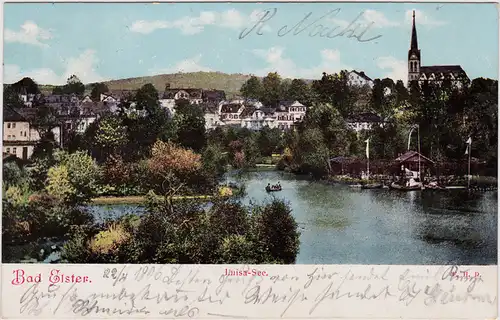 Bad Elster Blick über die Stadt - Ruderstation 1906