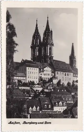 Ansichtskarte Meißen Burgberg und Dom 1953