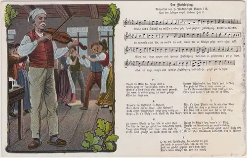Liedkarten: Lied AK "Der Zipfelgörg" 1914