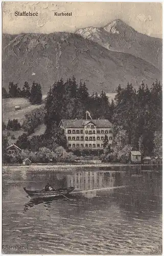 Ansichtskarte Murnau Kurhotel am Steffelsee 1914