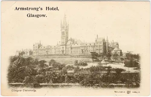 Postcard Glasgow University 1912