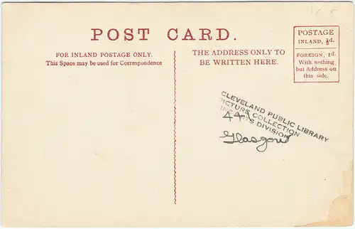 Postcard Glasgow University 1912