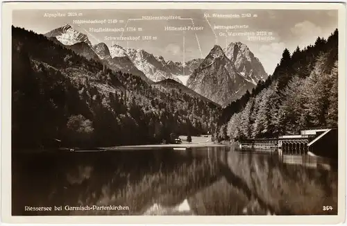 Ansichtskarte Garmisch-Partenkirchen Partie am Riessersee - Strandbebauung 1934