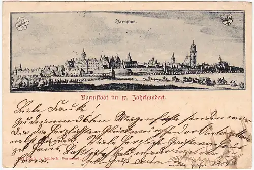 Ansichtskarte Darmstadt Stadt im 17. Jahrhundert 1903