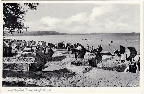 Ansichtskarte Timmendorfer Strand Strand - Strandkörbe  - Strandleben 1959