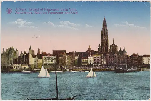 CPA Antwerpen Anvers Escaut et Panorama de la Ville 1917