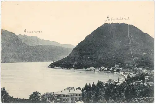 Ansichtskarte Postcard Lugano Lugano e Monte San Salvatore 1899