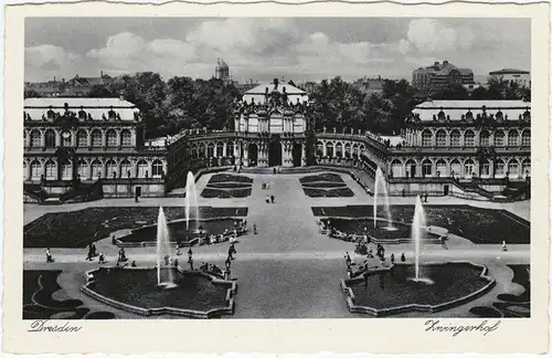 Ansichtskarte Innere Altstadt Dresden  Blick über den Zwinger zum Speicher 1928