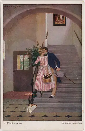 Künstlerkarte - J Wischniowsky so im Vorbeigehen Dresdner Künstlerkarten 1928