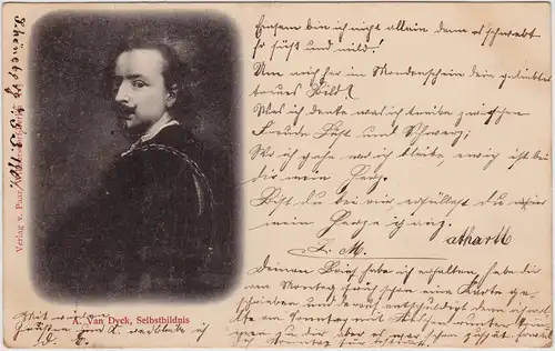 A. Van Dyck, Selbstbildnis Künstler Ansichtskarte Vintage Postcard 1901