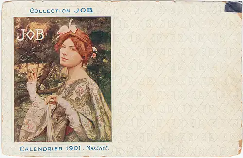  Cigarettes de publicité  collection JOB jeune femme de fumer 1901